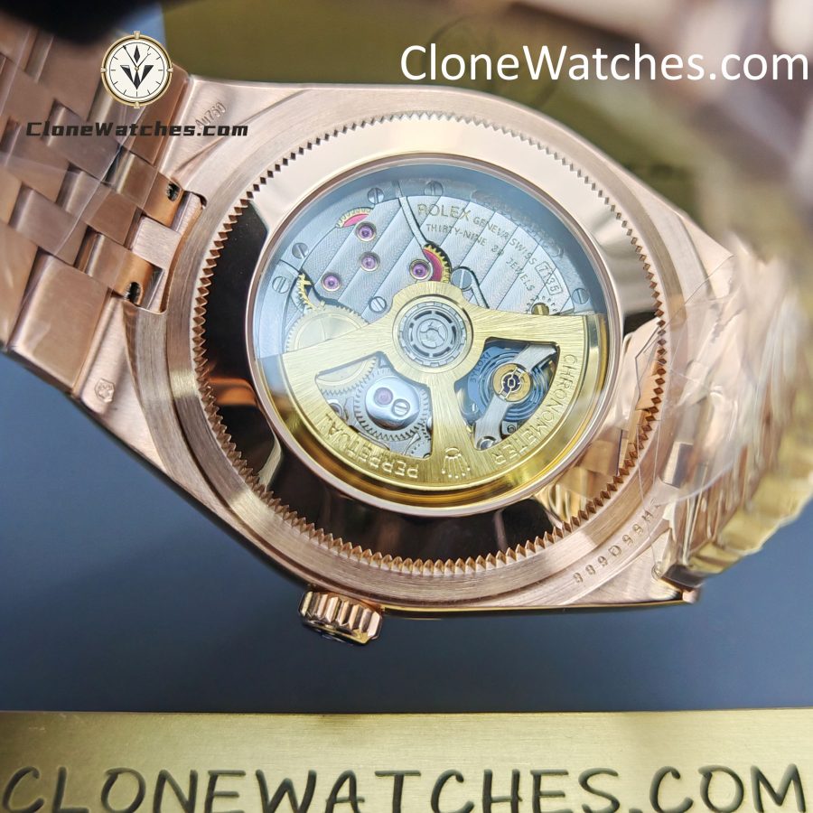 Rolex Super Clone Watches 1:1 Land-Dweller M127335-0001 White Dial Rose Gold 7135 Movement 40mm - Image 9