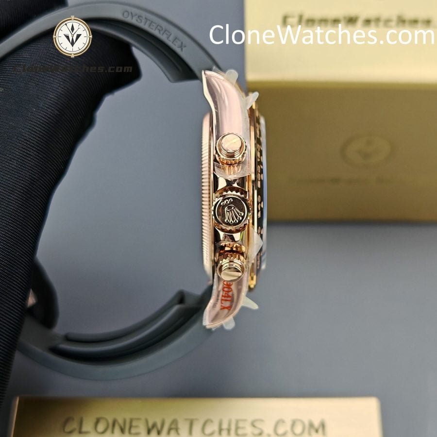 Rolex Super Clone Watches 1:1 Daytona Rose Gold Brown Dial M126515LN-0010 4131 Movement Rubber Strap - Image 8