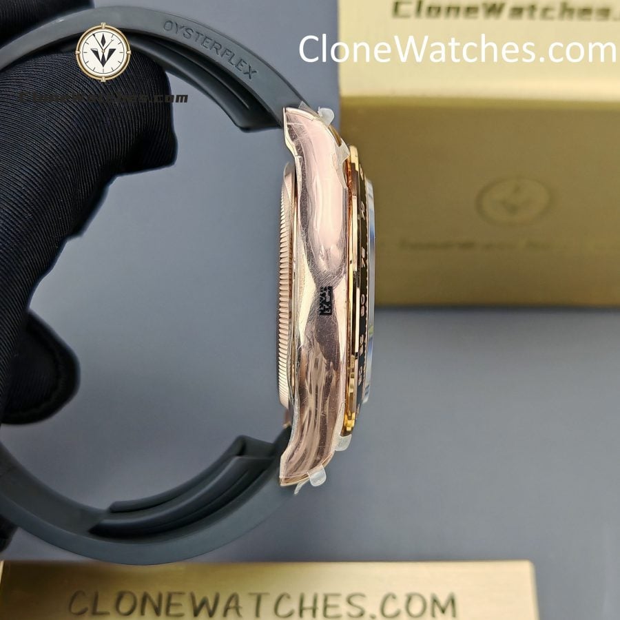 Rolex Super Clone Watches 1:1 Daytona Rose Gold Brown Dial M126515LN-0010 4131 Movement Rubber Strap - Image 9