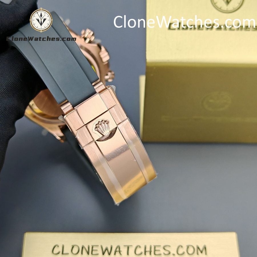 Rolex Super Clone Watches 1:1 Daytona Rose Gold Brown Dial M126515LN-0010 4131 Movement Rubber Strap - Image 12