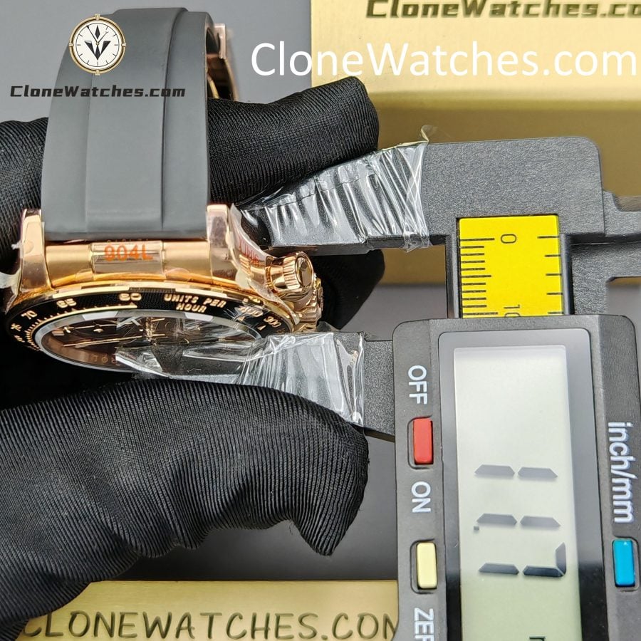Rolex Super Clone Watches 1:1 Daytona Rose Gold Brown Dial M126515LN-0010 4131 Movement Rubber Strap - Image 17