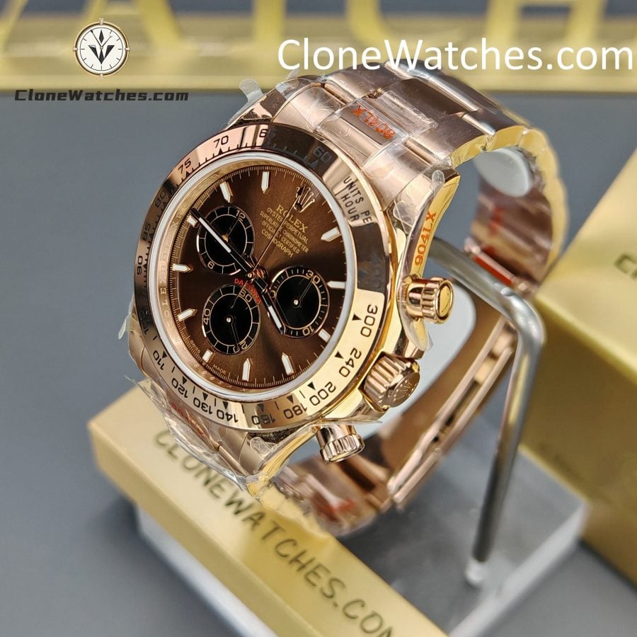 Rolex Super Clone Watches 1:1 Daytona Rose Gold Brown Dial M126505-0005 4131 Movement - Image 2