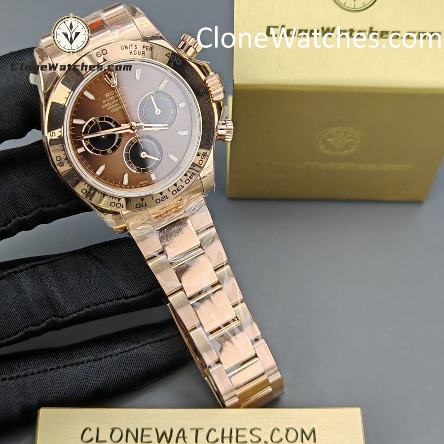 Rolex Super Clone Watches 1:1 Daytona Rose Gold Brown Dial M126505-0005 4131 Movement - Image 3