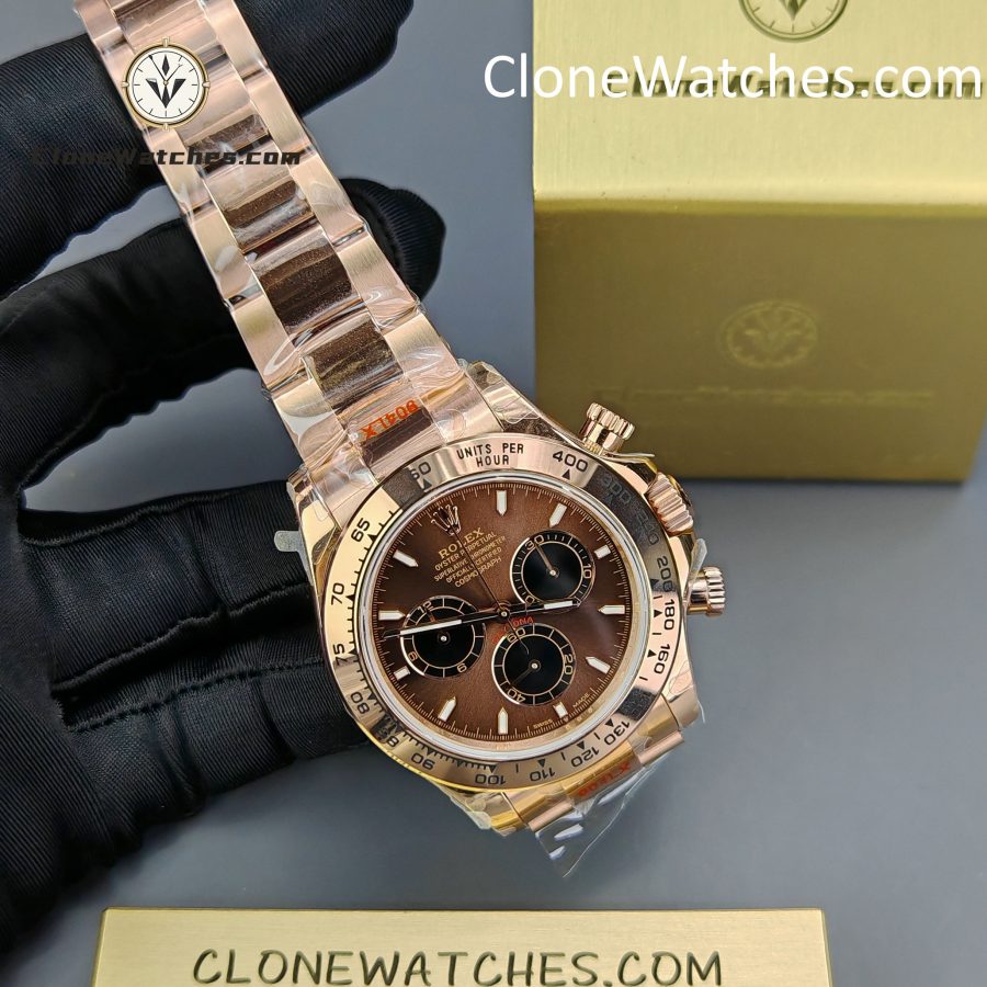 Rolex Super Clone Watches 1:1 Daytona Rose Gold Brown Dial M126505-0005 4131 Movement - Image 4