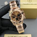 Rolex Super Clone Watches 1:1 Daytona Rose Gold Brown Dial M126505-0005 4131 Movement - Image 5