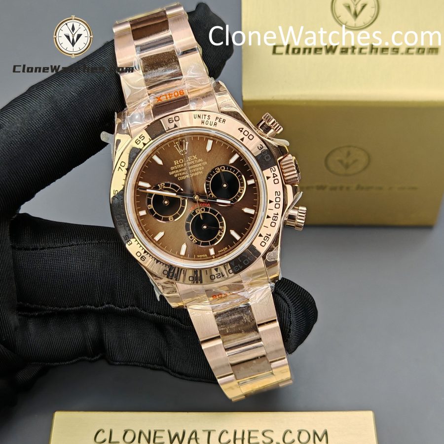 Rolex Super Clone Watches 1:1 Daytona Rose Gold Brown Dial M126505-0005 4131 Movement - Image 5
