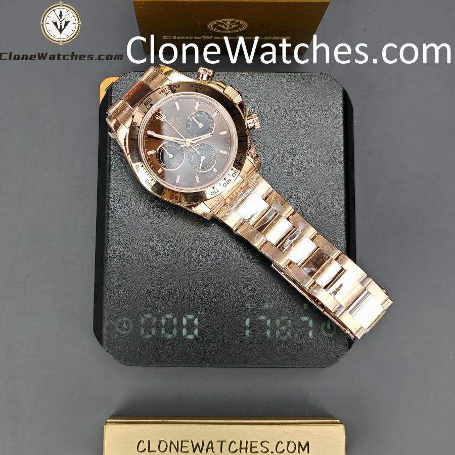 Rolex Super Clone Watches 1:1 Daytona Rose Gold Brown Dial M126505-0005 4131 Movement - Image 15