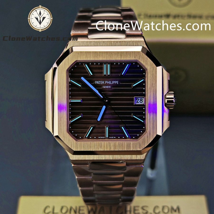 Patek Philippe Super Clone Watches 1:1 CUBITUS Rose Gold 7128/1R-001 Brown Dial - Image 2
