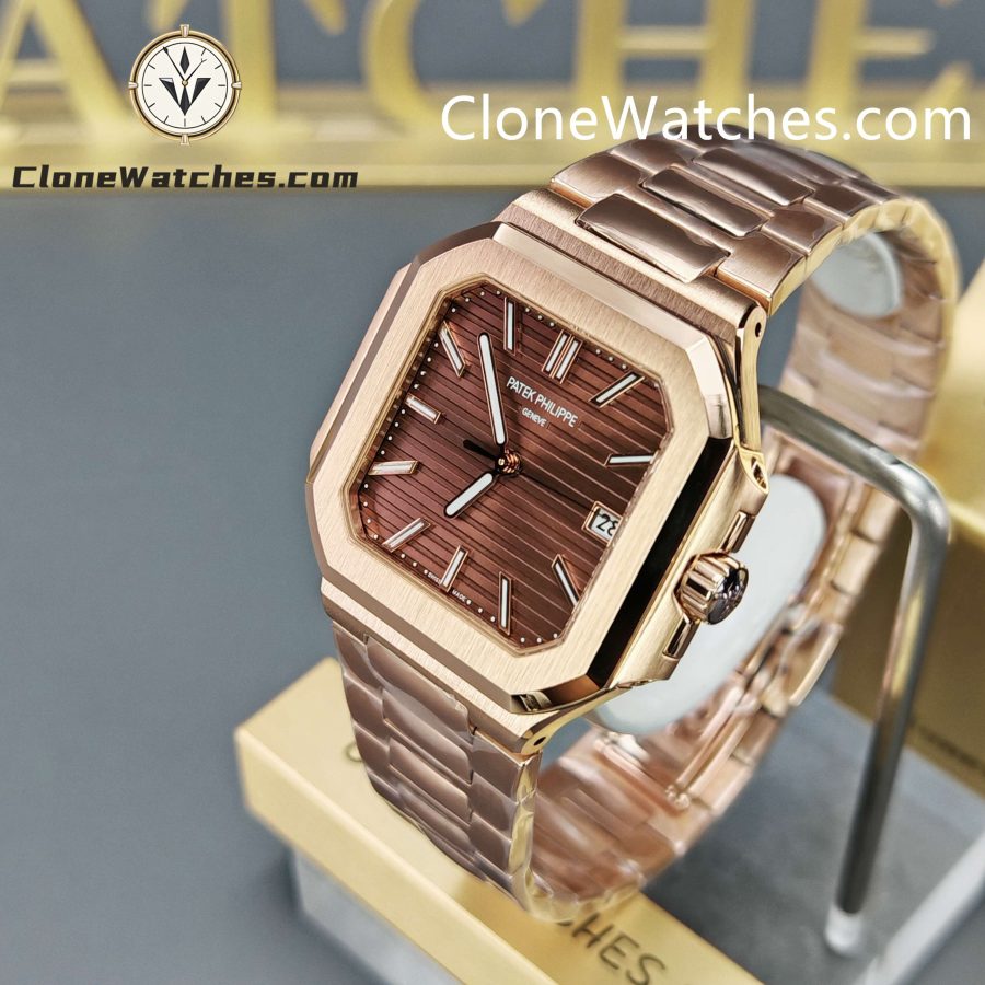 Patek Philippe Super Clone Watches 1:1 CUBITUS Rose Gold 7128/1R-001 Brown Dial - Image 3