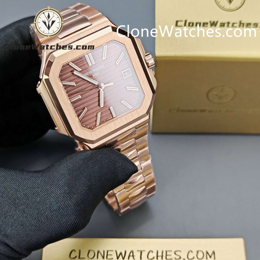 Patek Philippe Super Clone Watches 1:1 CUBITUS Rose Gold 7128/1R-001 Brown Dial - Image 4