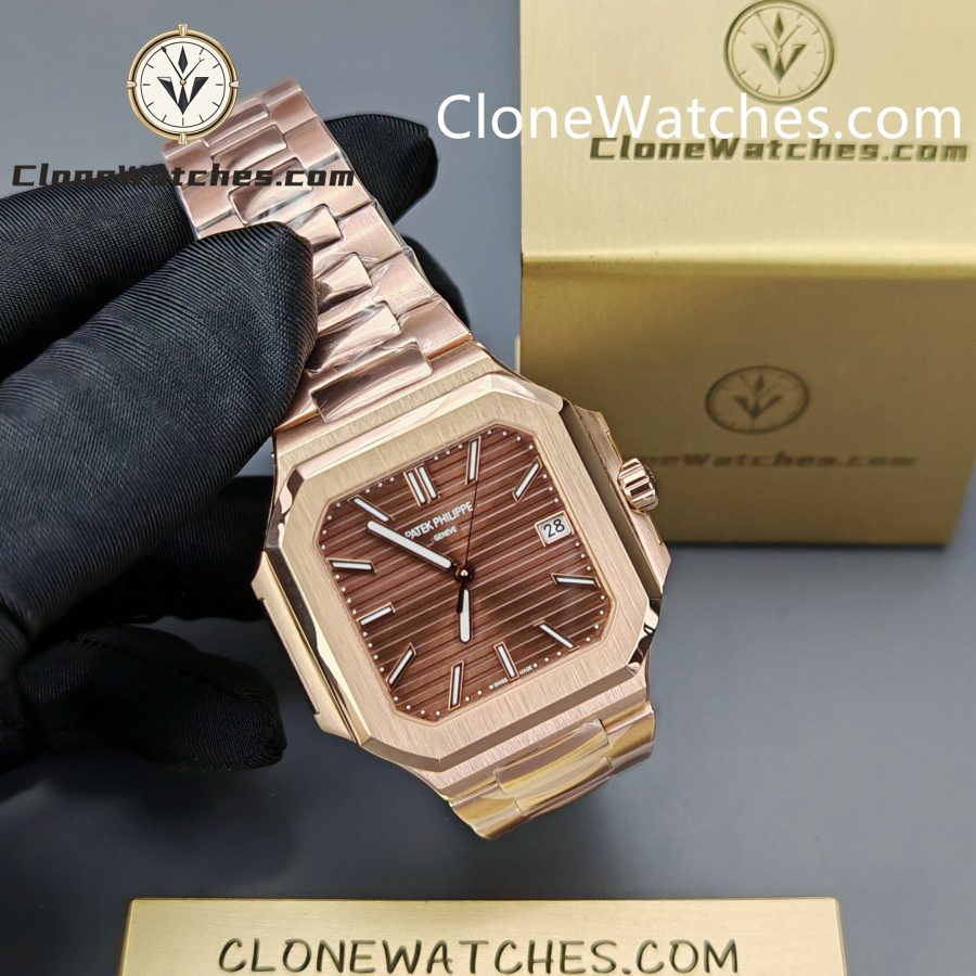 Patek Philippe Super Clone Watches 1:1 CUBITUS Rose Gold 7128/1R-001 Brown Dial - Image 6