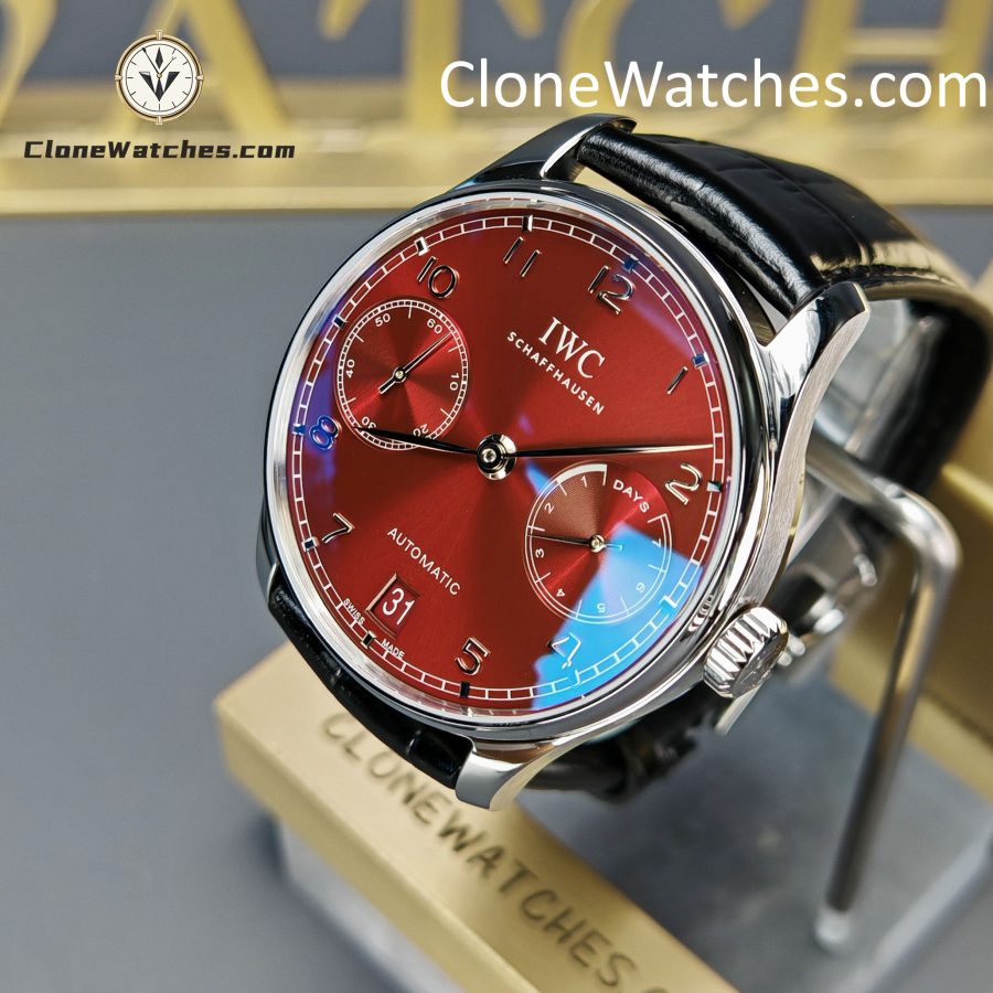 IWC Super Clone Watches 1:1 Portugieser Automatic 42MM Burgundy Dial IW500714 - Image 2