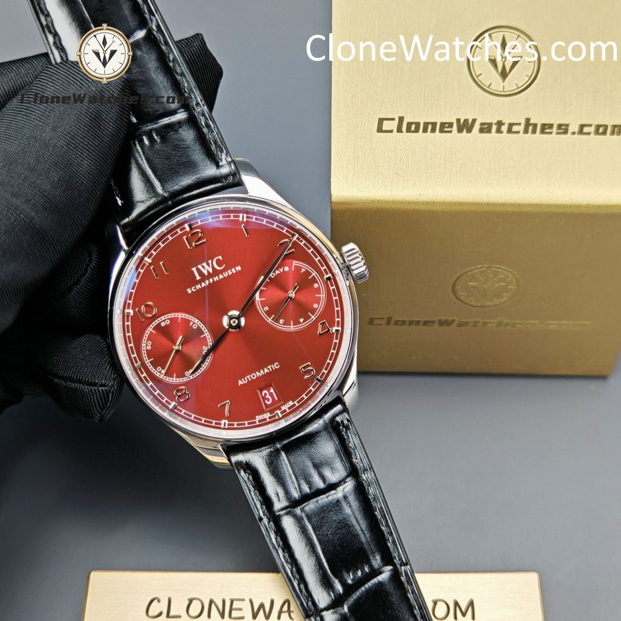 IWC Super Clone Watches 1:1 Portugieser Automatic 42MM Burgundy Dial IW500714 - Image 5