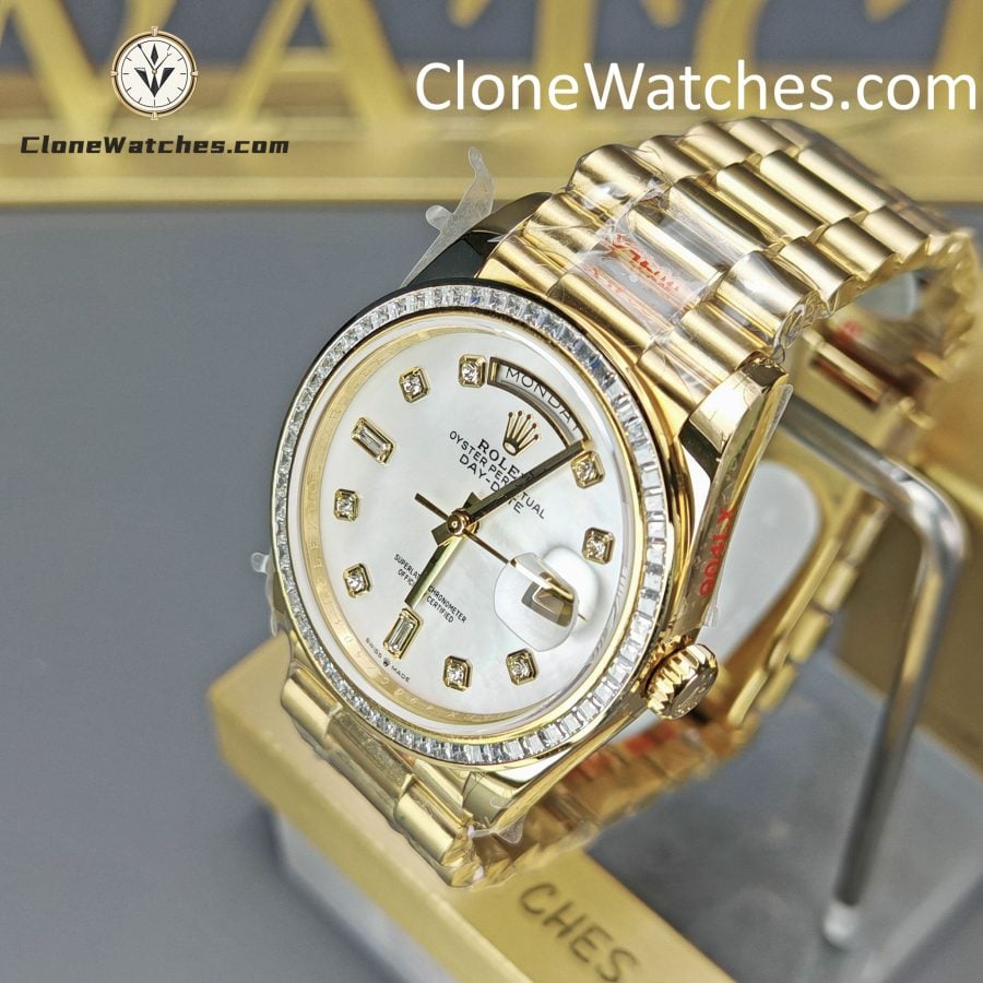 Rolex Super Clone Watches 1:1 Day Date Mother of Pearl Diamond Dial m128398tbr-0004 3255 Movement 36 mm - Image 2