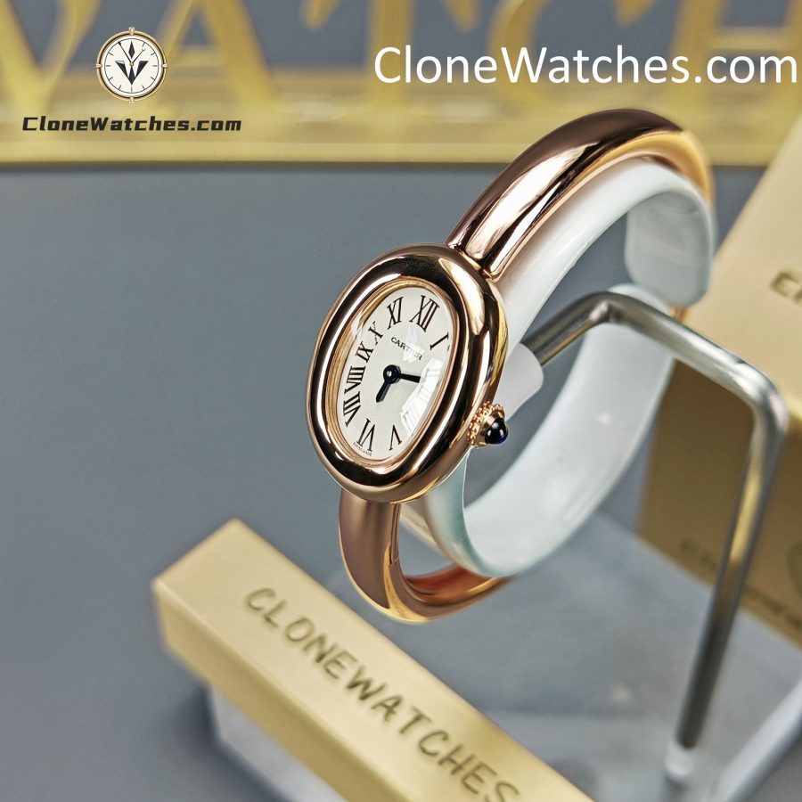 Cartier Super Clone Watches 1:1 Baignoire Rose Gold White Dial WGBA0019 - Image 2