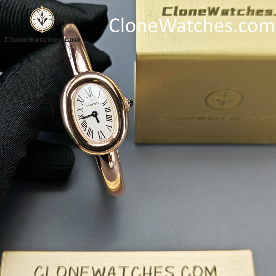 Cartier Super Clone Watches 1:1 Baignoire Rose Gold White Dial WGBA0019 - Image 3