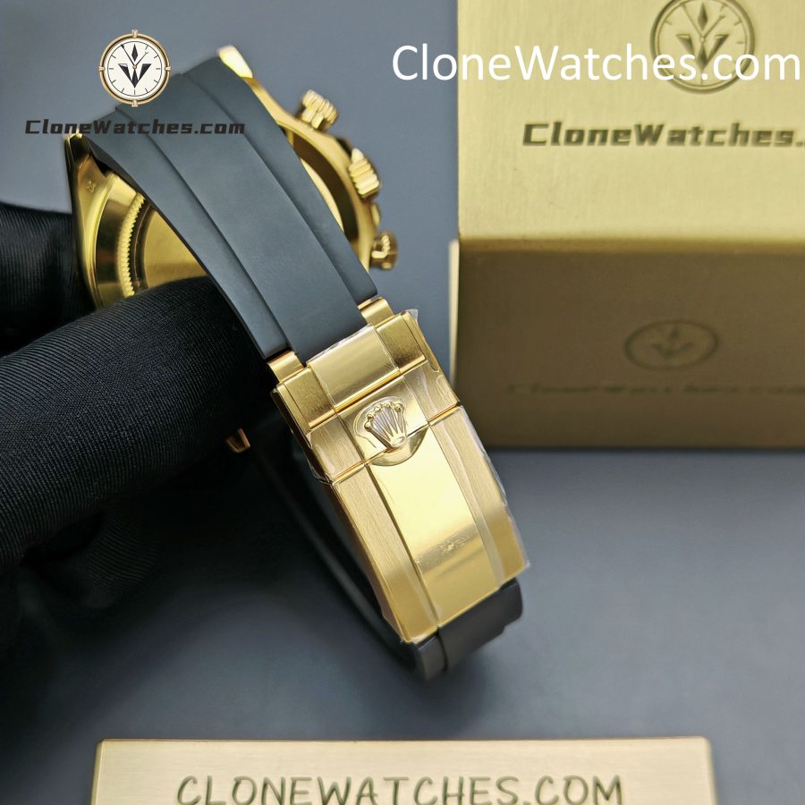 Modified Super Clone Watches 1:1 Rolex Daytona 18K Gold Diamond Bezel 4130 Movement - Image 7