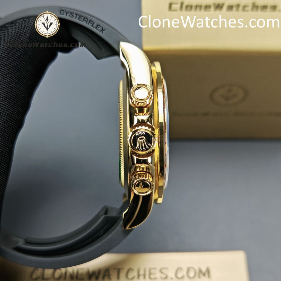 Modified Super Clone Watches 1:1 Rolex Daytona 18K Gold Diamond Bezel 4130 Movement - Image 8