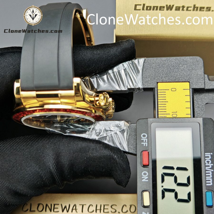 Modified Super Clone Watches 1:1 Rolex Daytona 18K Gold Diamond Bezel 4130 Movement - Image 16