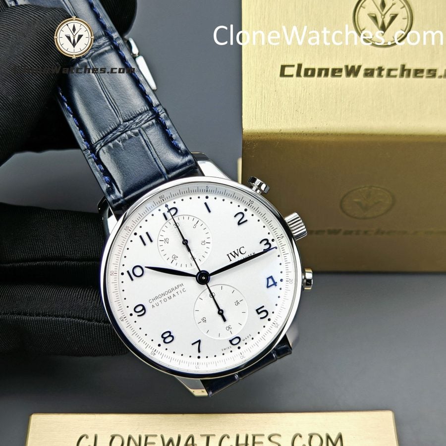 IWC Super Clone Watches 1:1 Portugieser Chronograph Silver Dial 41MM IW371605 - Image 4