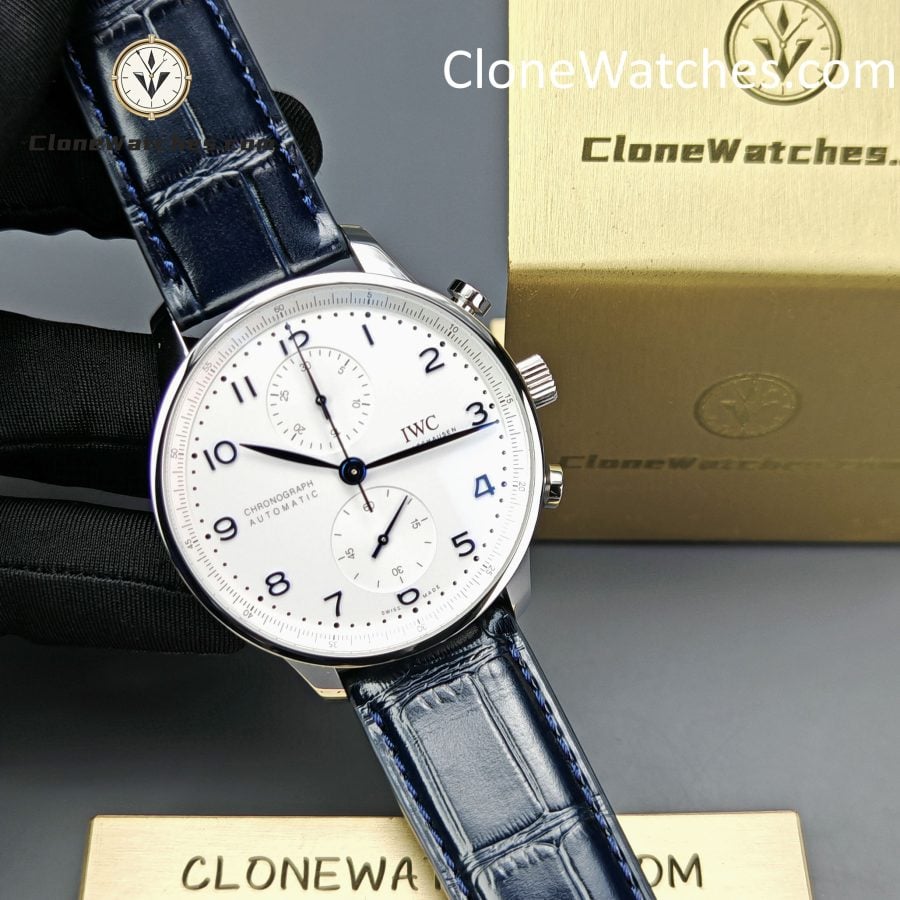 IWC Super Clone Watches 1:1 Portugieser Chronograph Silver Dial 41MM IW371605 - Image 5