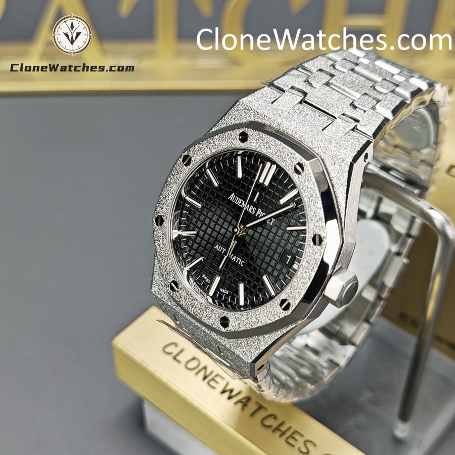Audemars Piguet Super Clone Watches 1:1 Royal Oak Frost 15454BC Black Dial 37mm - Image 3