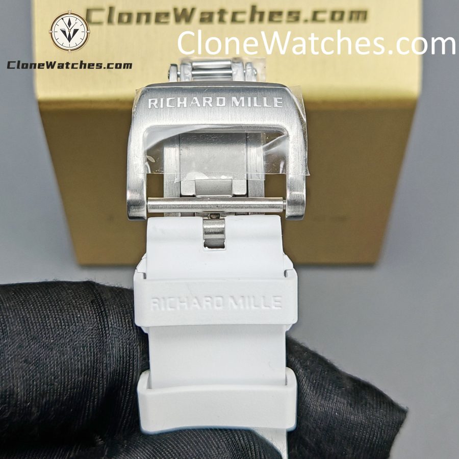 Richard Mille Super Clone Watches 1:1 RM 035 Blue Crystal Tourbillon Transparent Strap - Image 9