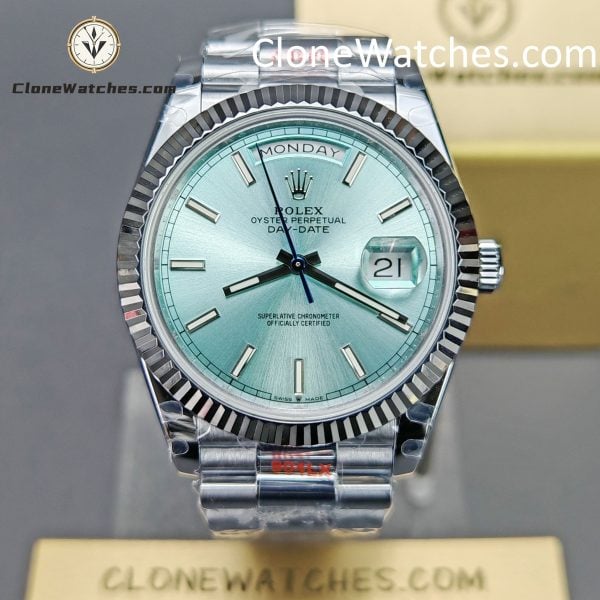 Rolex Super Clone Watches 1:1 Day Date Ice Blue  Dial 40mm M228236-0018 3255 Movement