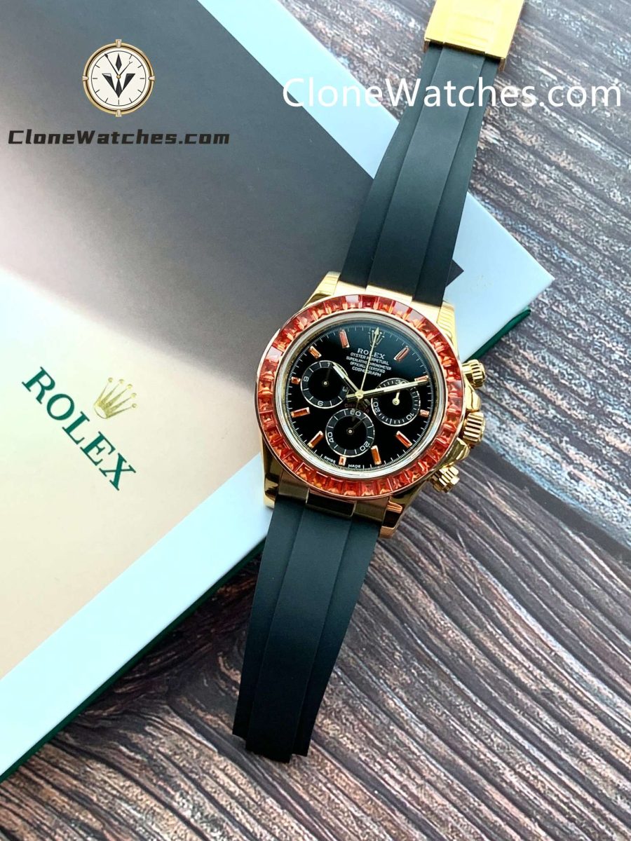 Super Clone Watches – Modified  Daytona  18K Gold Diamond Bezel