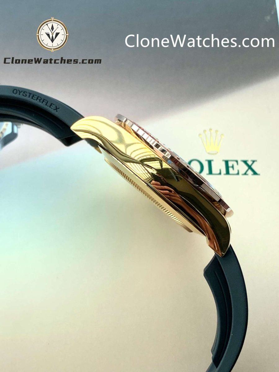 Modified Super Clone Watches 1:1 Rolex Daytona 18K Gold Diamond Bezel 4130 Movement - Image 7