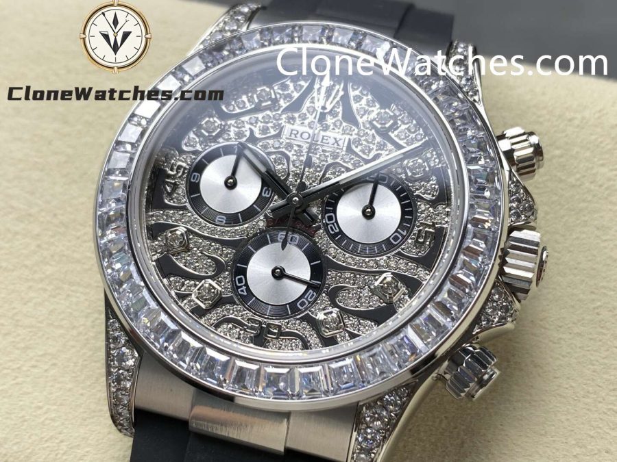 Rolex Super Clone Watches 1:1 Daytona 116589TBR Eye of the Tiger Diamonds Dial 4130 Movement - Image 4