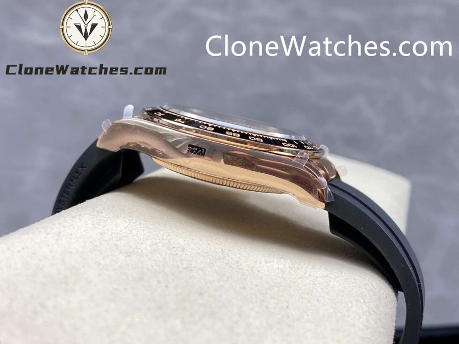 Rolex Super Clone Watches 1:1 Daytona Rose Gold Brown Dial M126515LN-0010 4131 Movement Rubber Strap - Image 5