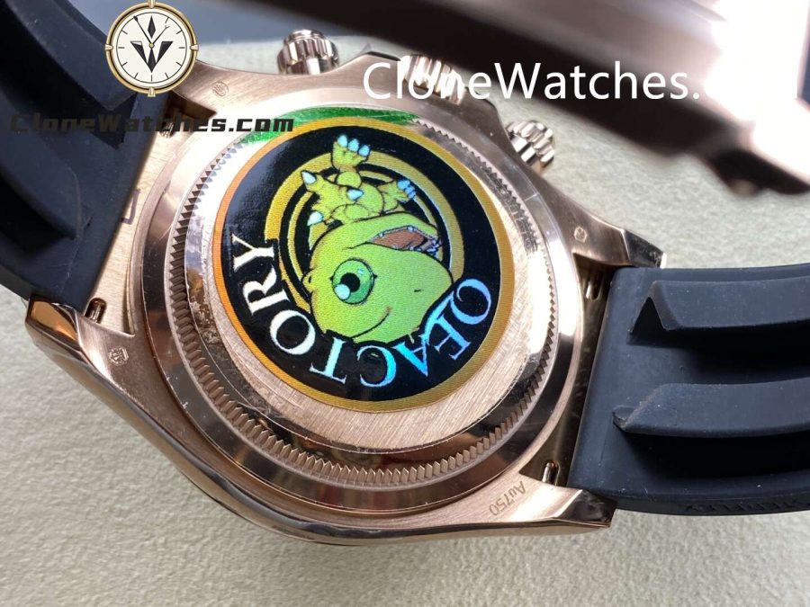 Rolex Super Clone Watches 1:1 Daytona Rose Gold Brown Dial M126515LN-0010 4131 Movement Rubber Strap - Image 7