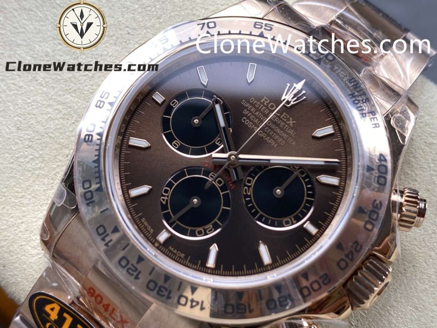 Rolex Super Clone Watches 1:1 Daytona Rose Gold Brown Dial M126505-0005 4131 Movement - Image 3