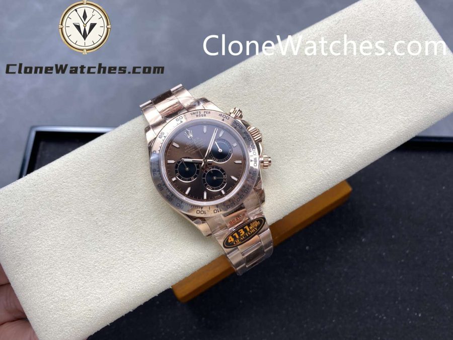 Rolex Super Clone Watches 1:1 Daytona Rose Gold Brown Dial M126505-0005 4131 Movement - Image 4