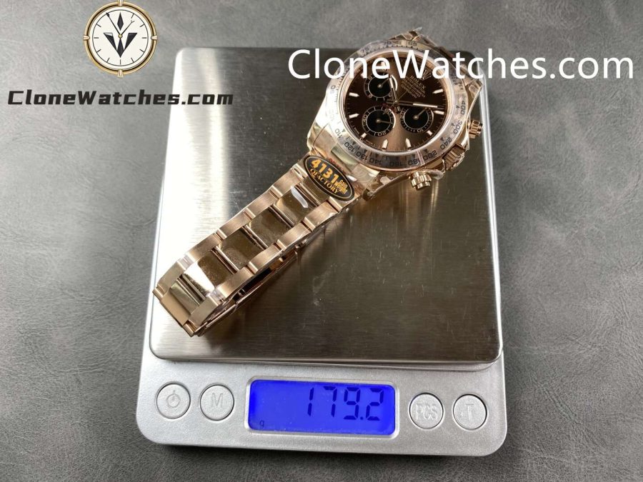 Rolex Super Clone Watches 1:1 Daytona Rose Gold Brown Dial M126505-0005 4131 Movement - Image 9