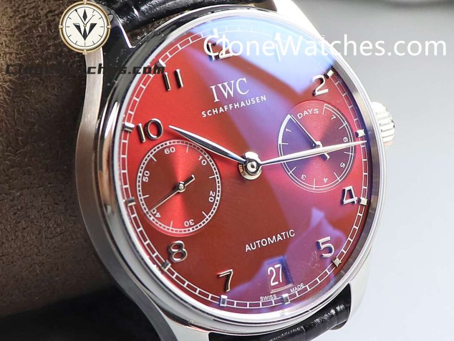 IWC Super Clone Watches 1:1 Portugieser Automatic 42MM Burgundy Dial IW500714 - Image 4
