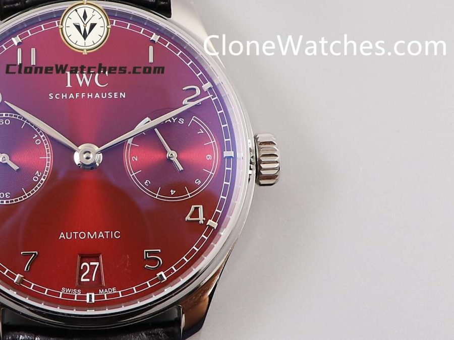 IWC Super Clone Watches 1:1 Portugieser Automatic 42MM Burgundy Dial IW500714 - Image 2