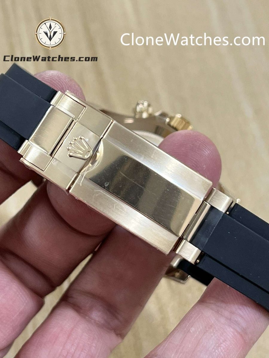 Rolex Super Clone Watches 1:1 Daytona Black Dial Rubber Strap m116518ln-0047 4130 Movement - Image 9
