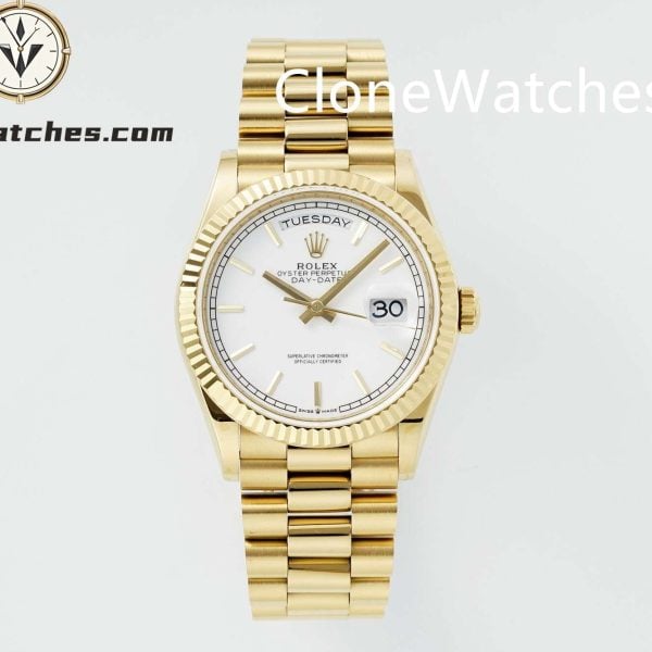 Super Clone Watches – Rolex  Day Date 18K Gold  m128238-008