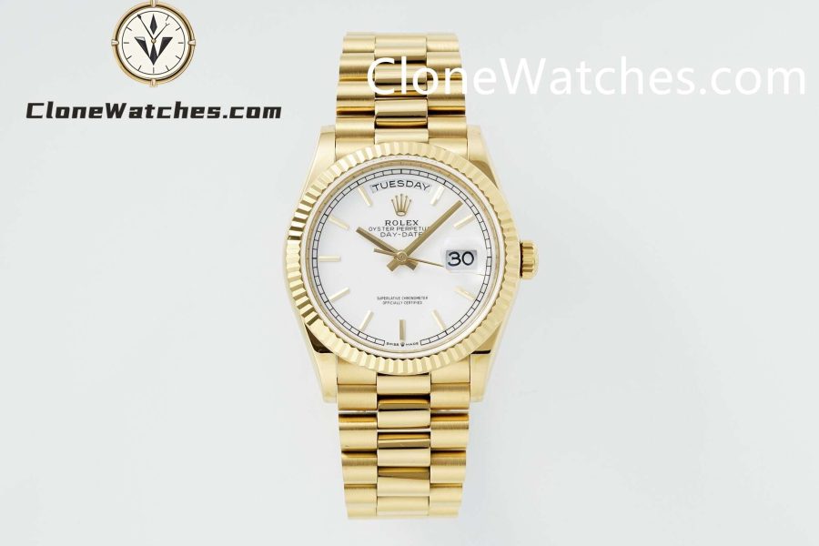 Super Clone Watches – Rolex  Day Date 18K Gold  m128238-008