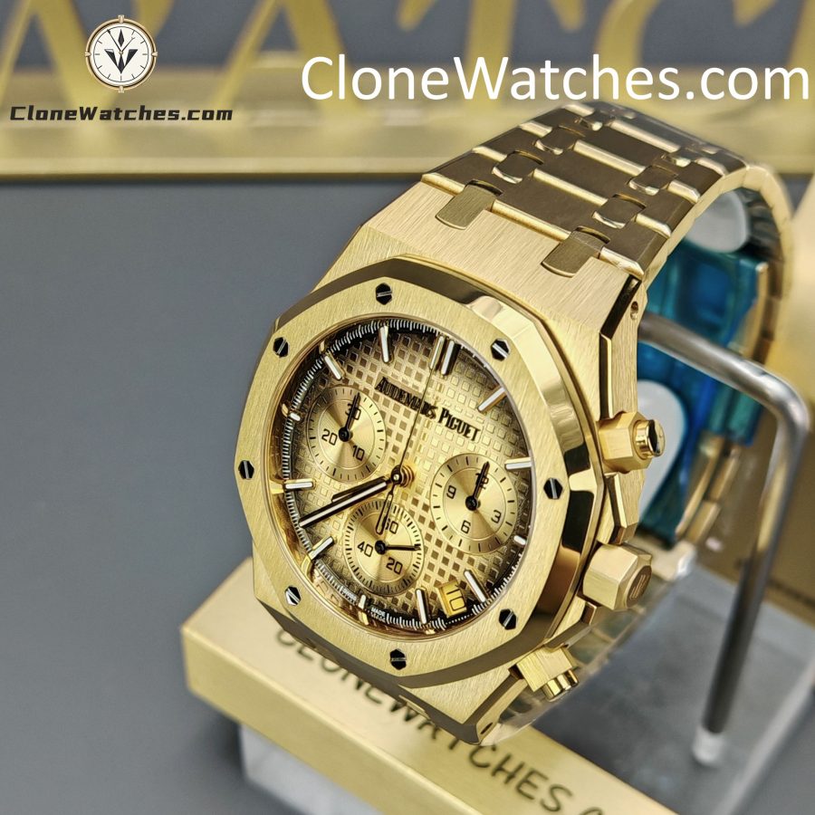 Audemars Piguet Super Clone Watches 1:1 Royal Oak Smoked Gold Dial 26240BA Selfwinding Chronograph - Image 3
