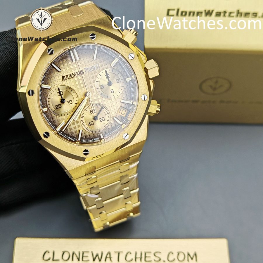 Audemars Piguet Super Clone Watches 1:1 Royal Oak Smoked Gold Dial 26240BA Selfwinding Chronograph - Image 4