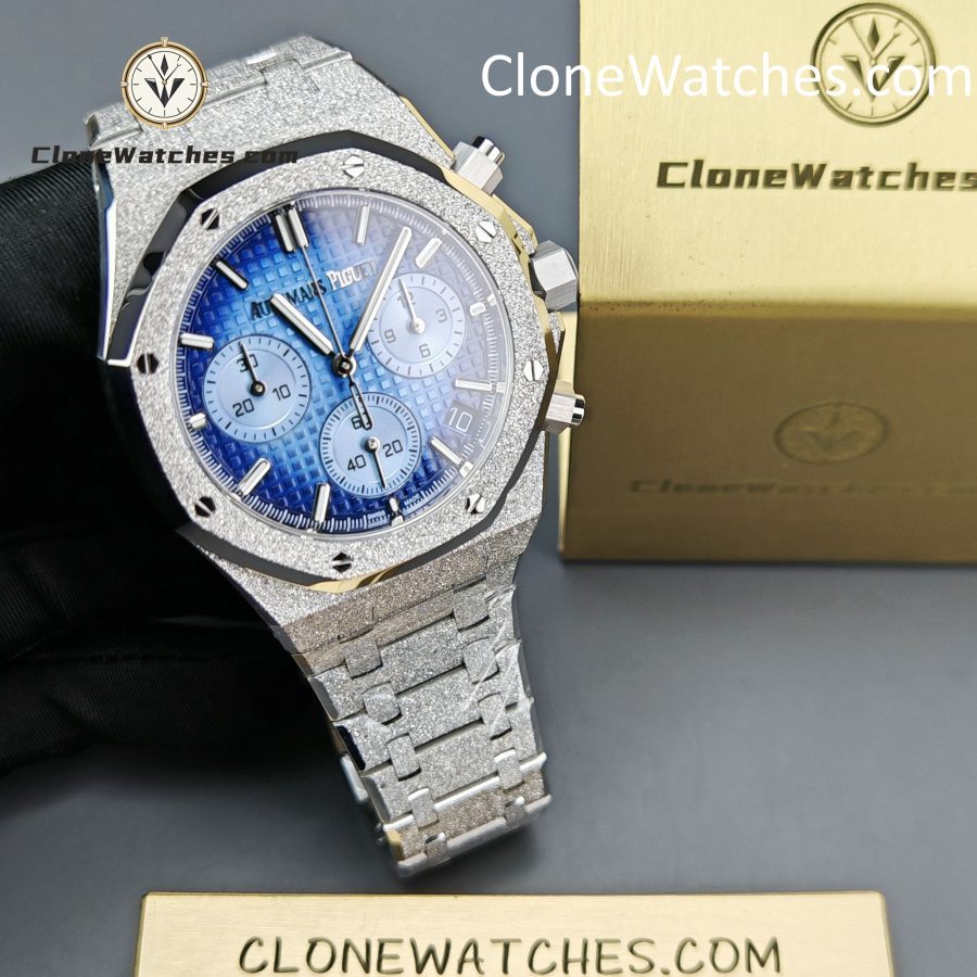 Audemars Piguet Super Clone Watches 1:1 Royal Oak Smoky Blue Dial 26240BA Selfwinding Chronograph - Image 4