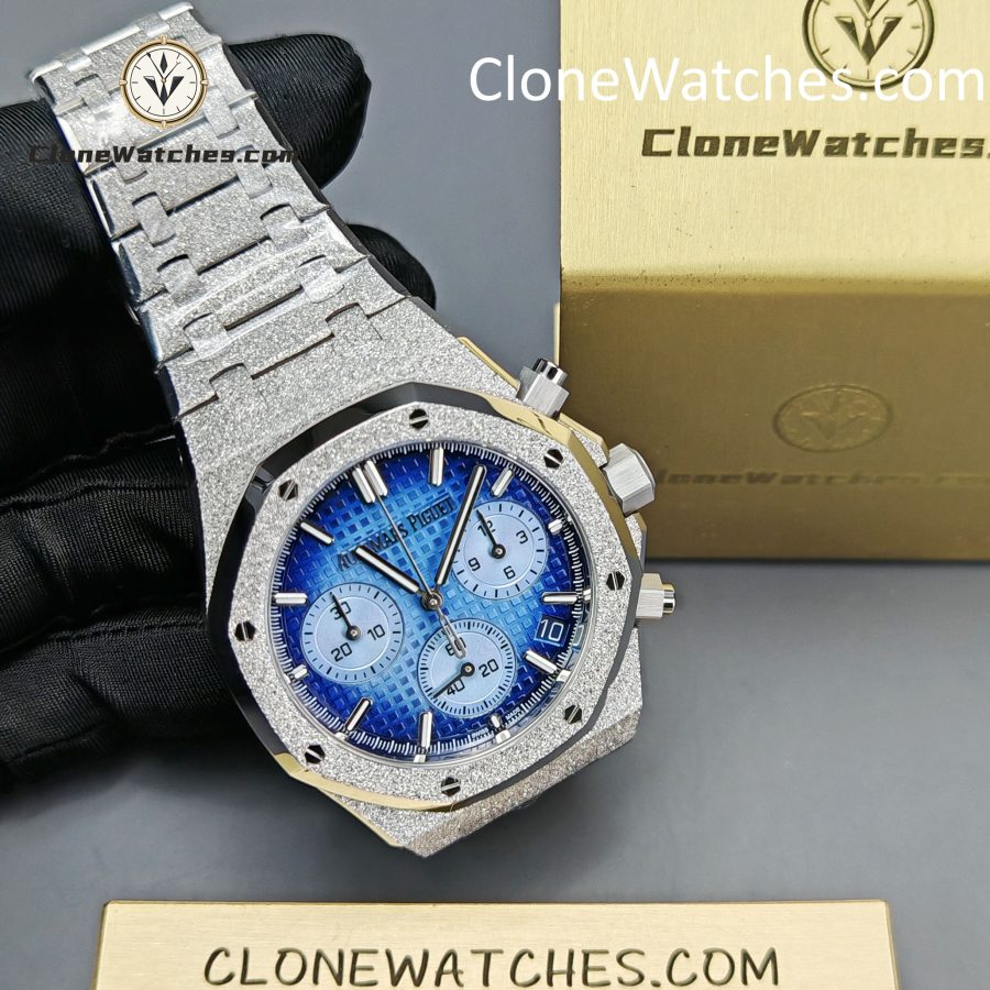 Audemars Piguet Super Clone Watches 1:1 Royal Oak Smoky Blue Dial 26240BA Selfwinding Chronograph - Image 5