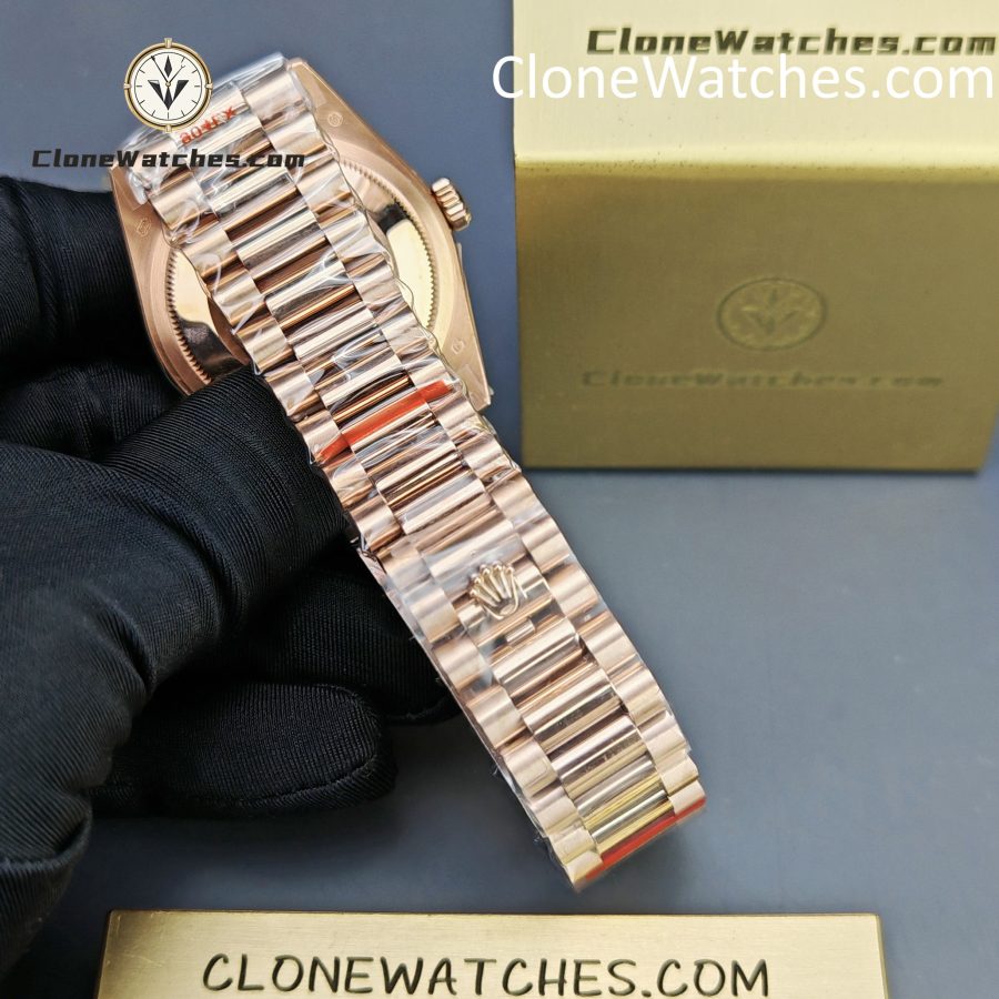 Rolex Super Clone Watches 1:1 Day Date 18K Rose Gold Roman Dial 40mm m228345rbr-0012 3255 Movement - Image 6