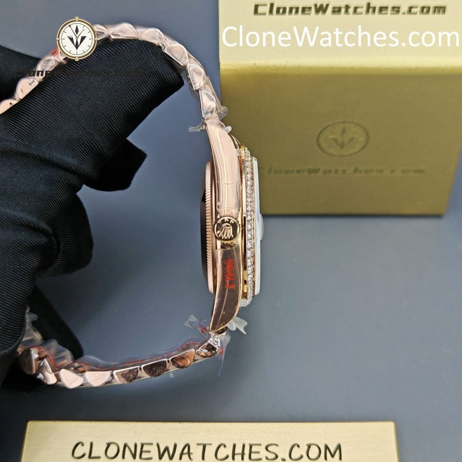 Rolex Super Clone Watches 1:1 Day Date 18K Rose Gold Roman Dial 40mm m228345rbr-0012 3255 Movement - Image 7