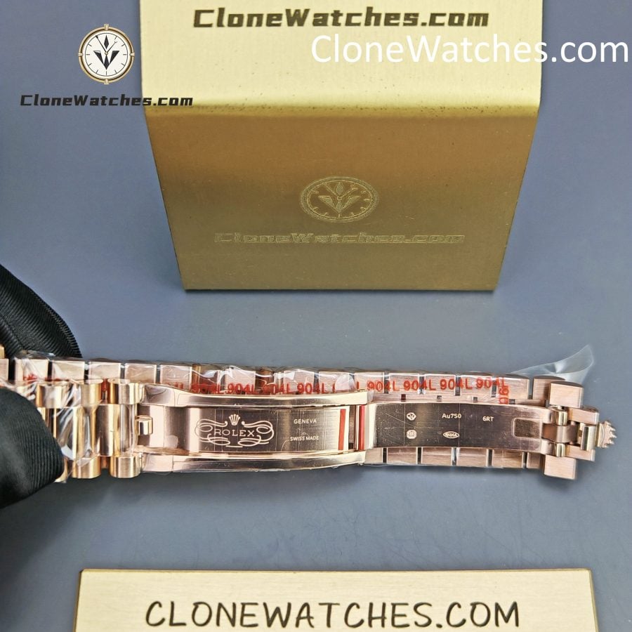Rolex Super Clone Watches 1:1 Day Date 18K Rose Gold Roman Dial 40mm m228345rbr-0012 3255 Movement - Image 11