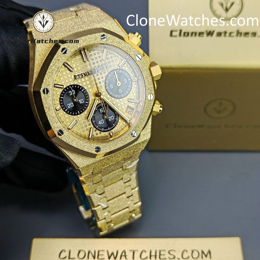 Audemars Piguet Super Clone Watches 1:1 Royal Oak Gold Dial 26240BA Selfwinding Chronograph - Image 4