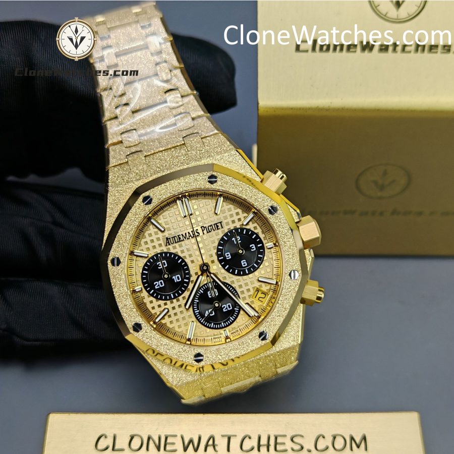 Audemars Piguet Super Clone Watches 1:1 Royal Oak Gold Dial 26240BA Selfwinding Chronograph - Image 5